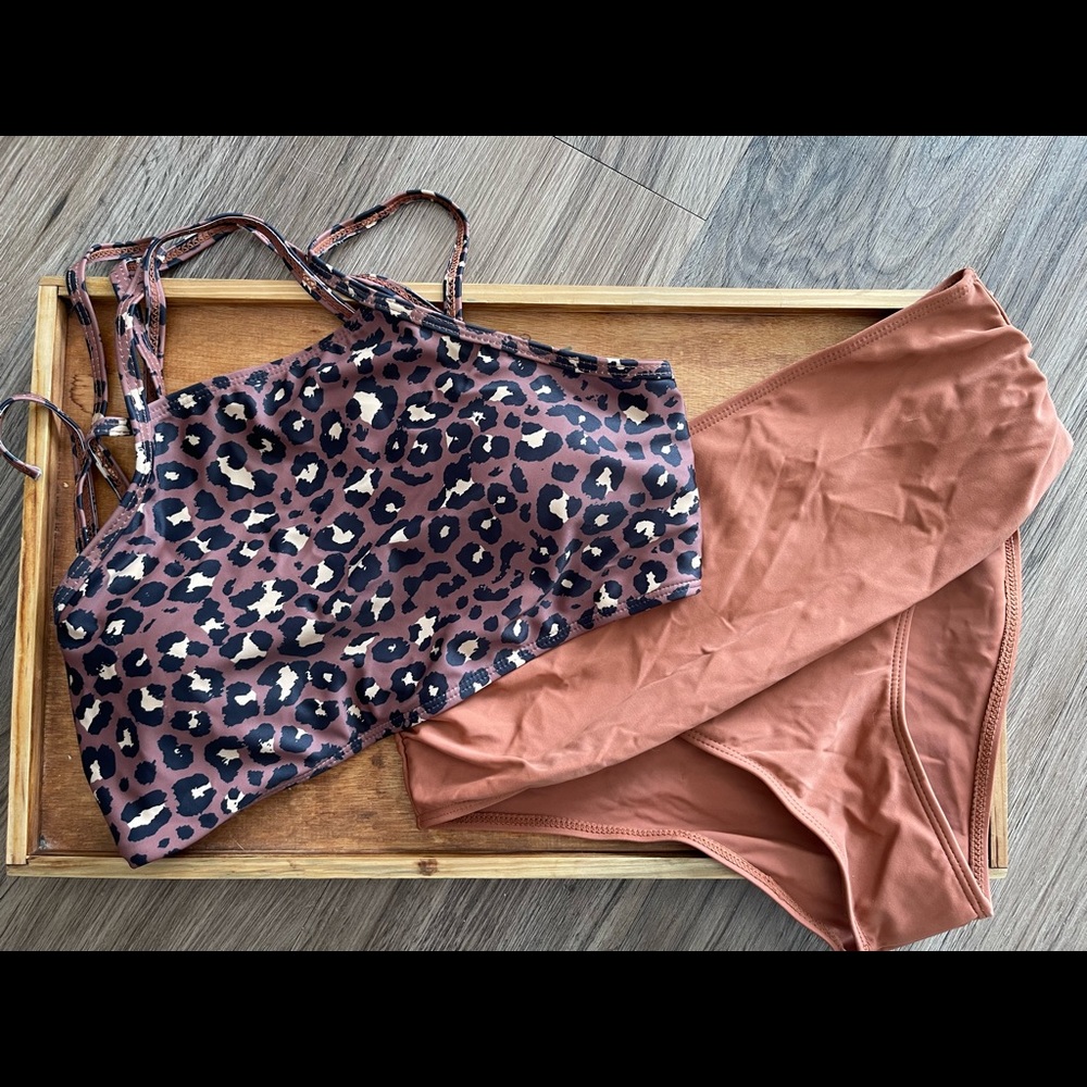 Terra Cotta + Leopard Swimsuit